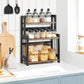 Brown & Black 3-Tier Spice Rack with Bamboo Frame FredCo