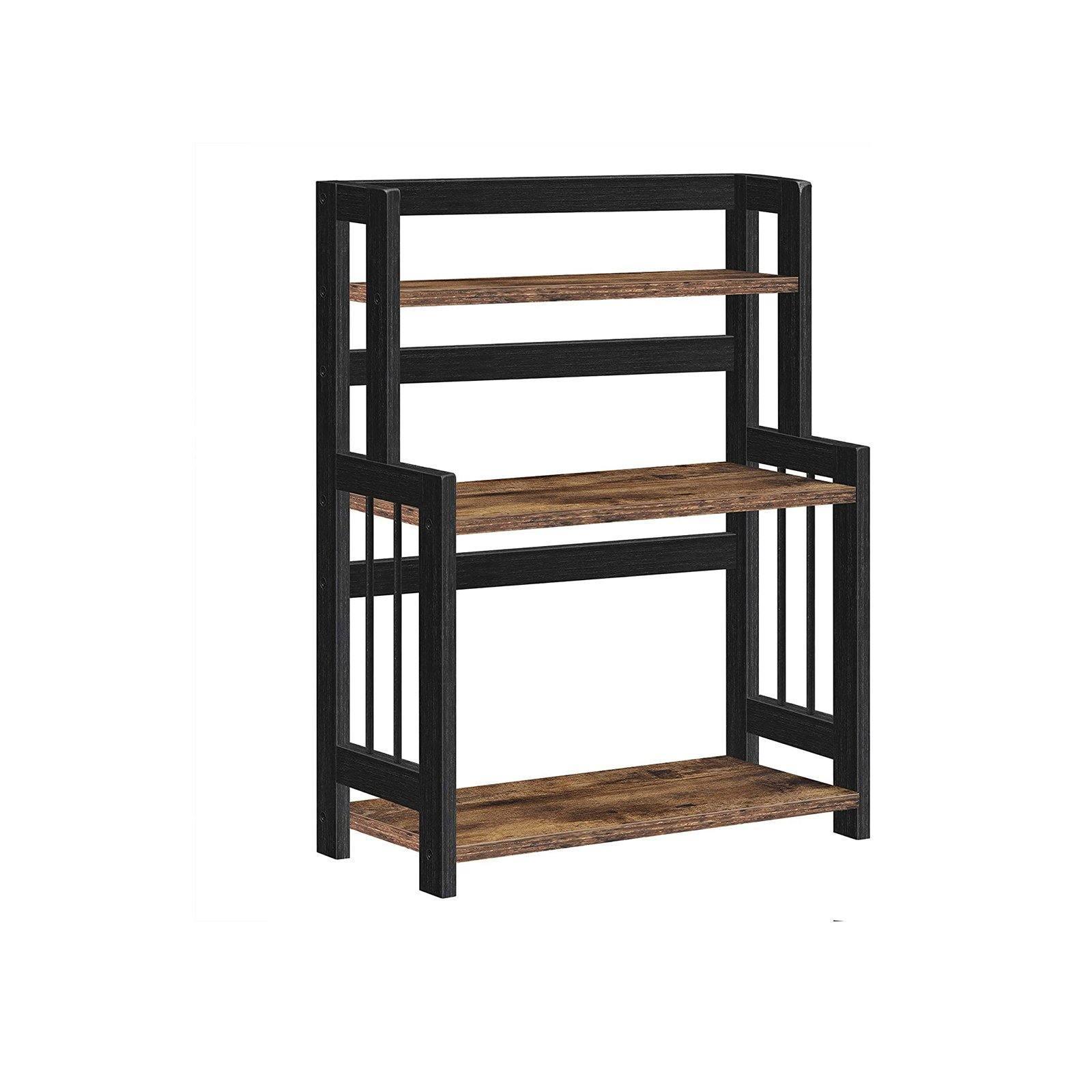 Brown & Black 3-Tier Spice Rack with Bamboo Frame FredCo