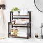 Brown & Black 3-Tier Spice Rack with Bamboo Frame FredCo
