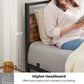 Brown & Black Full Size Metal Bed Frame with Headboard FredCo