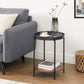Brown & Black Side Table with Movable Tray FredCo