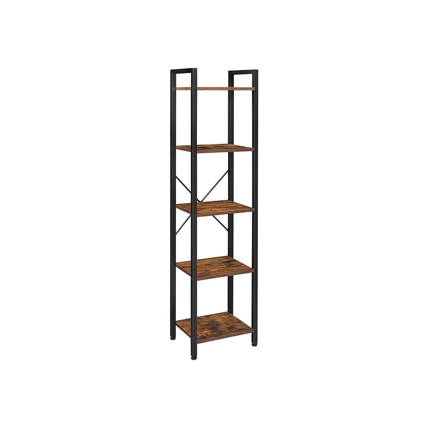 Brown & Black Storage Shelving Unit with 5 Shelves FredCo