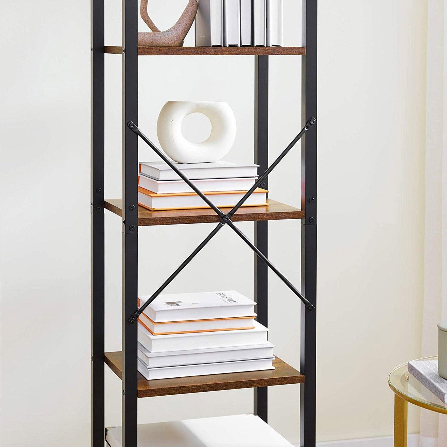 Brown & Black Storage Shelving Unit with 5 Shelves FredCo