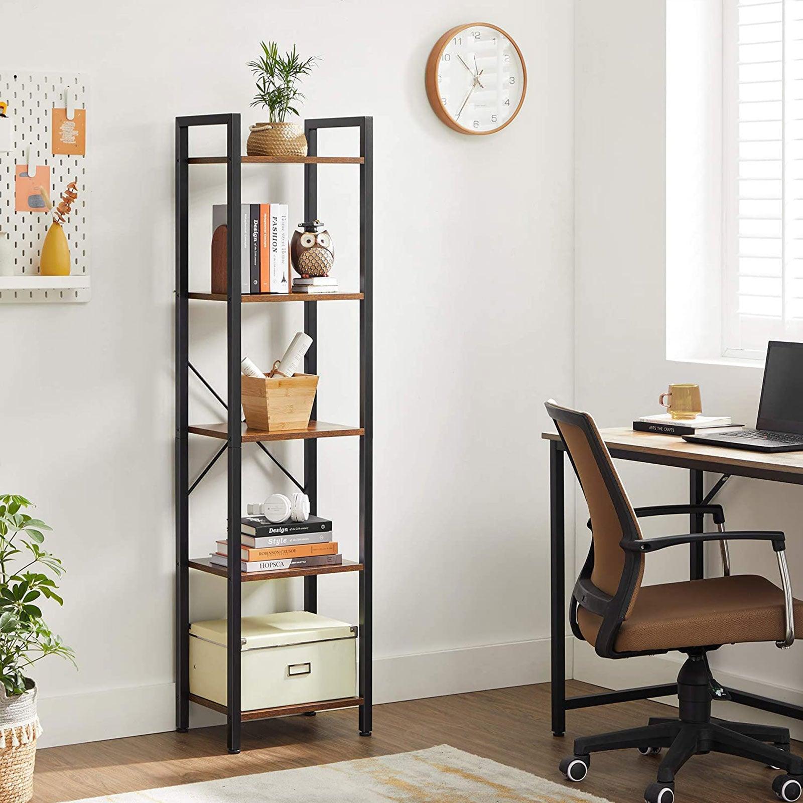 Brown & Black Storage Shelving Unit with 5 Shelves FredCo