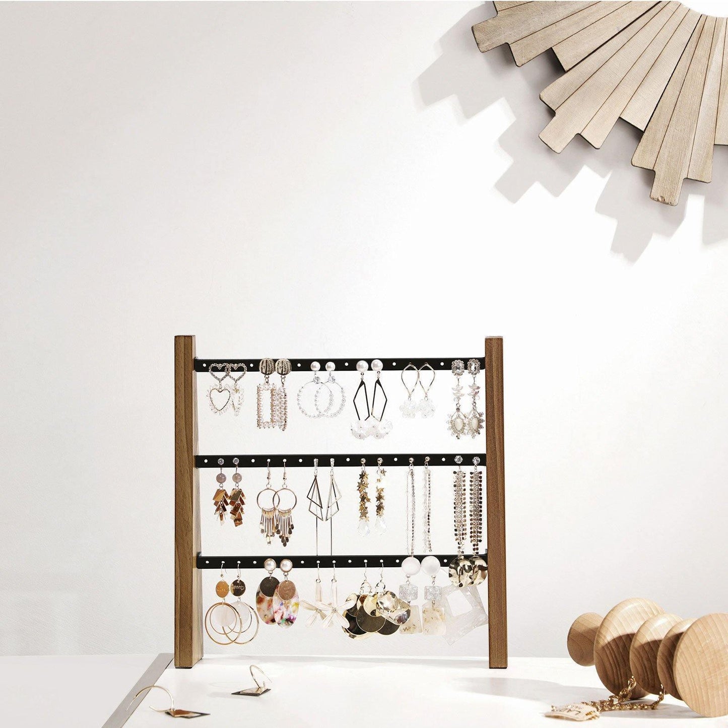 Brown & Black Wall-Mounted Jewelry Display Stand FredCo
