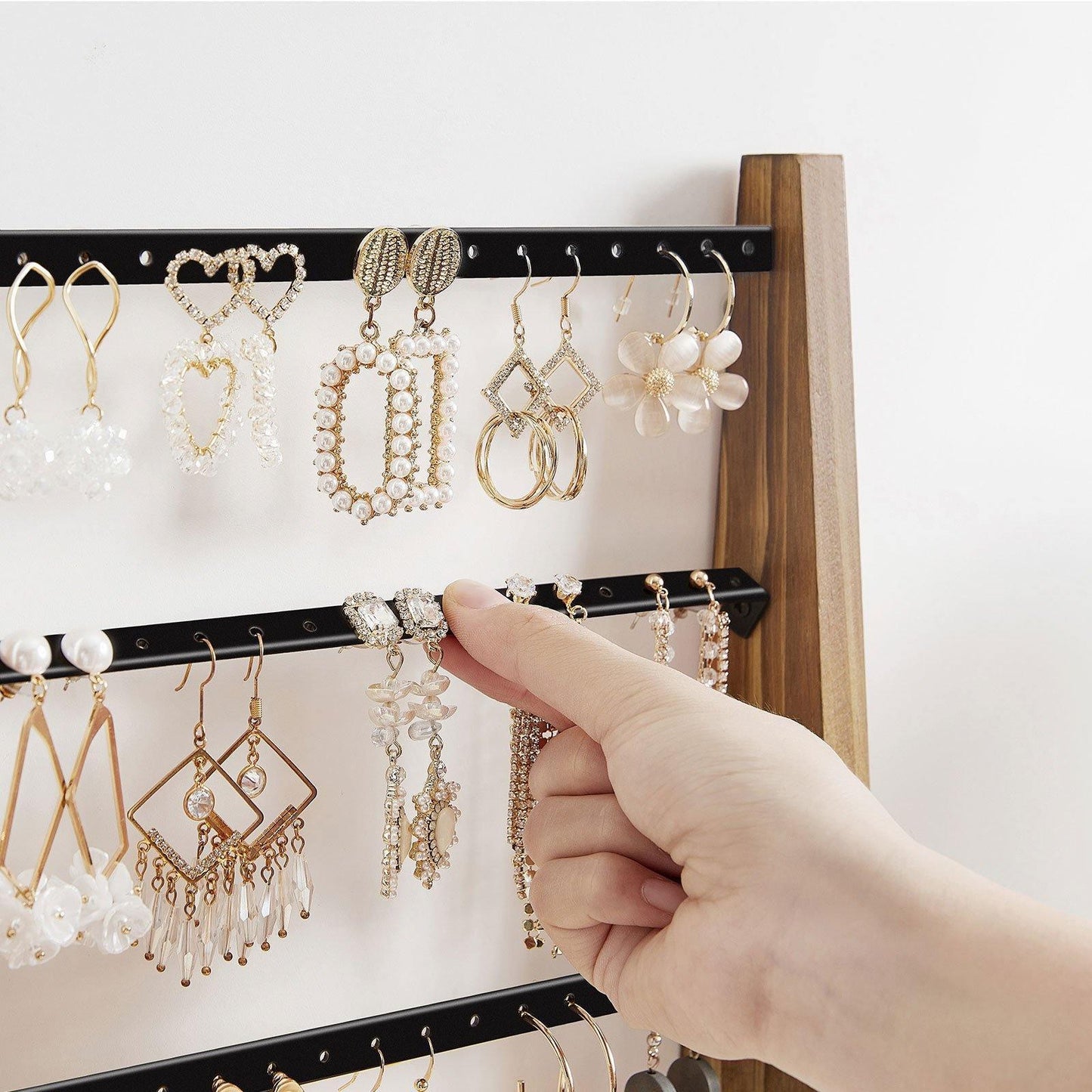 Brown & Black Wall-Mounted Jewelry Display Stand FredCo