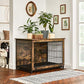 Brown & Black Wooden Dog Crate with Removable Tray Brown FredCo