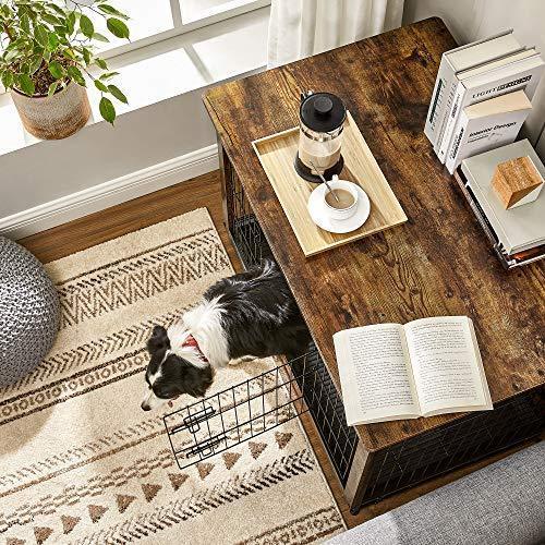 Brown & Black Wooden Dog Crate with Removable Tray Brown FredCo