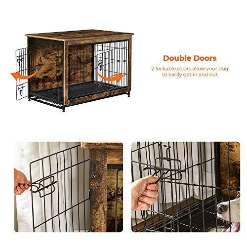 Brown & Black Wooden Dog Crate with Removable Tray Brown FredCo