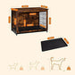Brown & Black Wooden Dog Crate with Removable Tray Brown FredCo