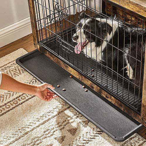 Brown & Black Wooden Dog Crate with Removable Tray Single Door FredCo