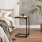 Brown C-Shaped Side Table with Metal Frame FredCo