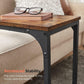 Brown C-Shaped Side Table with Metal Frame FredCo
