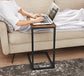 Brown C-Shaped Side Table with Metal Frame FredCo