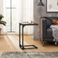 Brown C-Shaped Side Table with Metal Frame FredCo