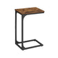 Brown C-Shaped Side Table with Metal Frame FredCo
