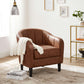 Brown Club Chair with Armrest with PU Leather FredCo