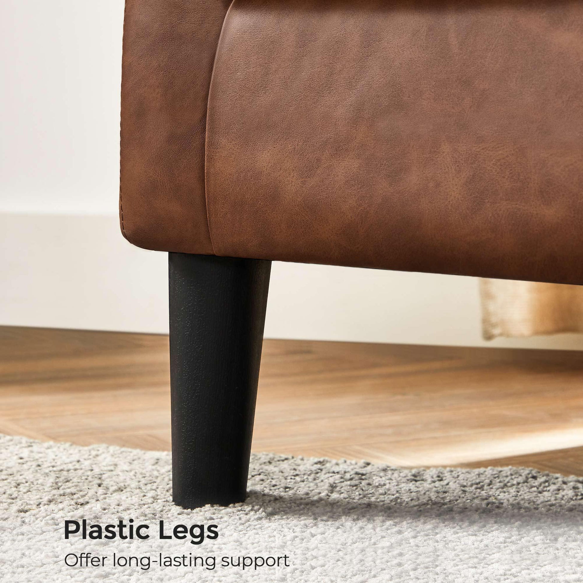 Brown Club Chair with Armrest with PU Leather FredCo