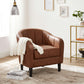 Brown Club Chair with Armrest with PU Leather FredCo