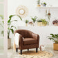 Brown Club Chair with Armrest with PU Leather FredCo
