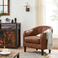 Brown Club Chair with Armrest with PU Leather FredCo