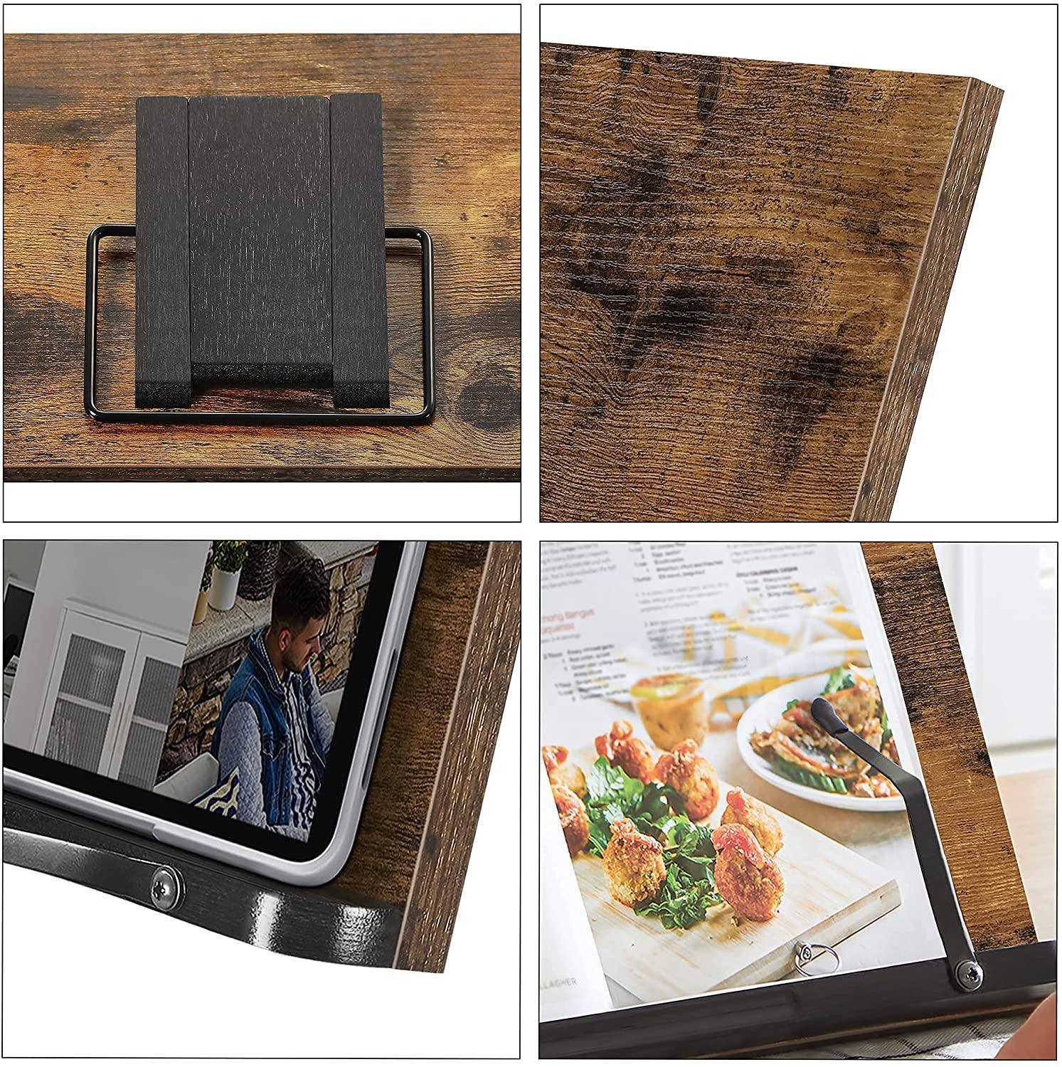 Brown Foldable Book Holder with Clips FredCo