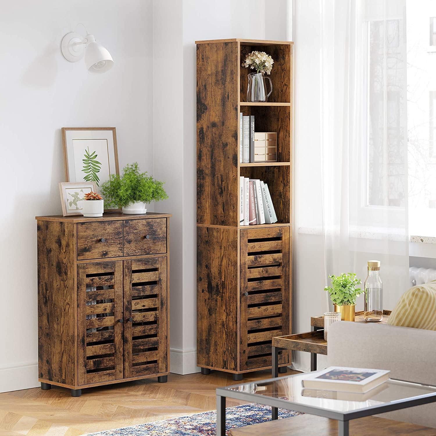 Brown Free Standing Bathroom Storage Cabinet with Drawer FredCo