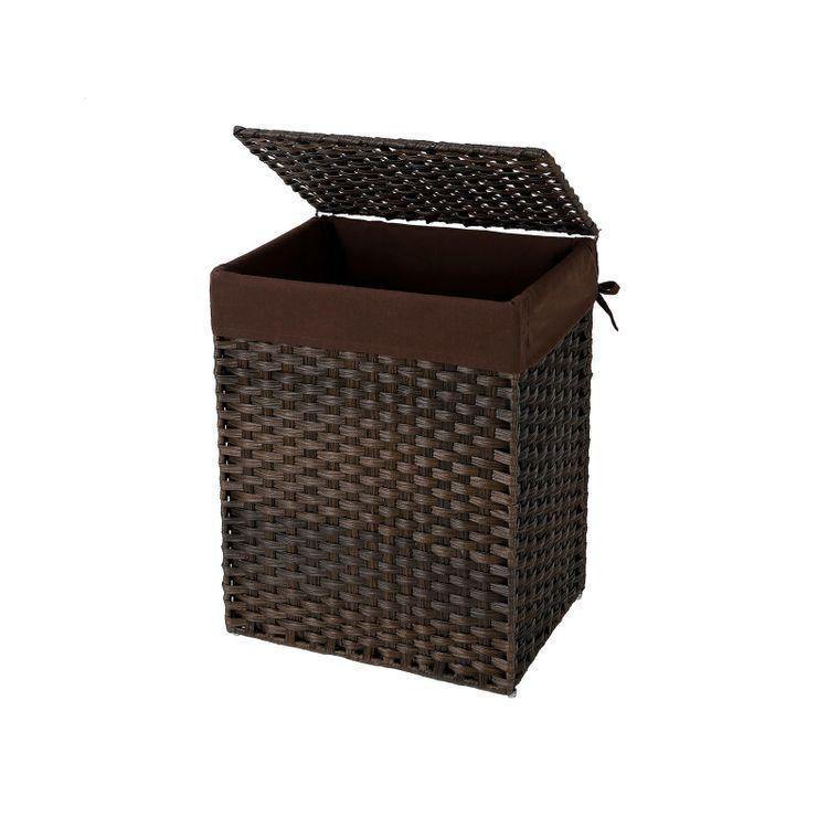 Brown Handwoven Laundry Basket FredCo