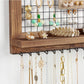 Brown Jewelry Wall Display with Shelf FredCo