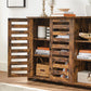 Brown Kitchen Buffet Sideboard with Shelves FredCo