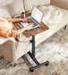 Brown Mobile Laptop Table with Tilting Top FredCo