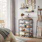 Brown Shoe Storage Rack with 4 Fabric Shelves FredCo