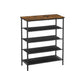 Brown Shoe Storage Rack with 4 Fabric Shelves FredCo
