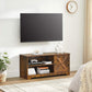 Brown TV Bench with Cabinet & Shelf FredCo