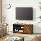 Brown TV Bench with Cabinet & Shelf FredCo