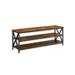 Brown TV Bench with X-Shape Steel Frame FredCo