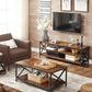 Brown TV Bench with X-Shape Steel Frame FredCo