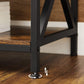 Brown TV Bench with X-Shape Steel Frame FredCo