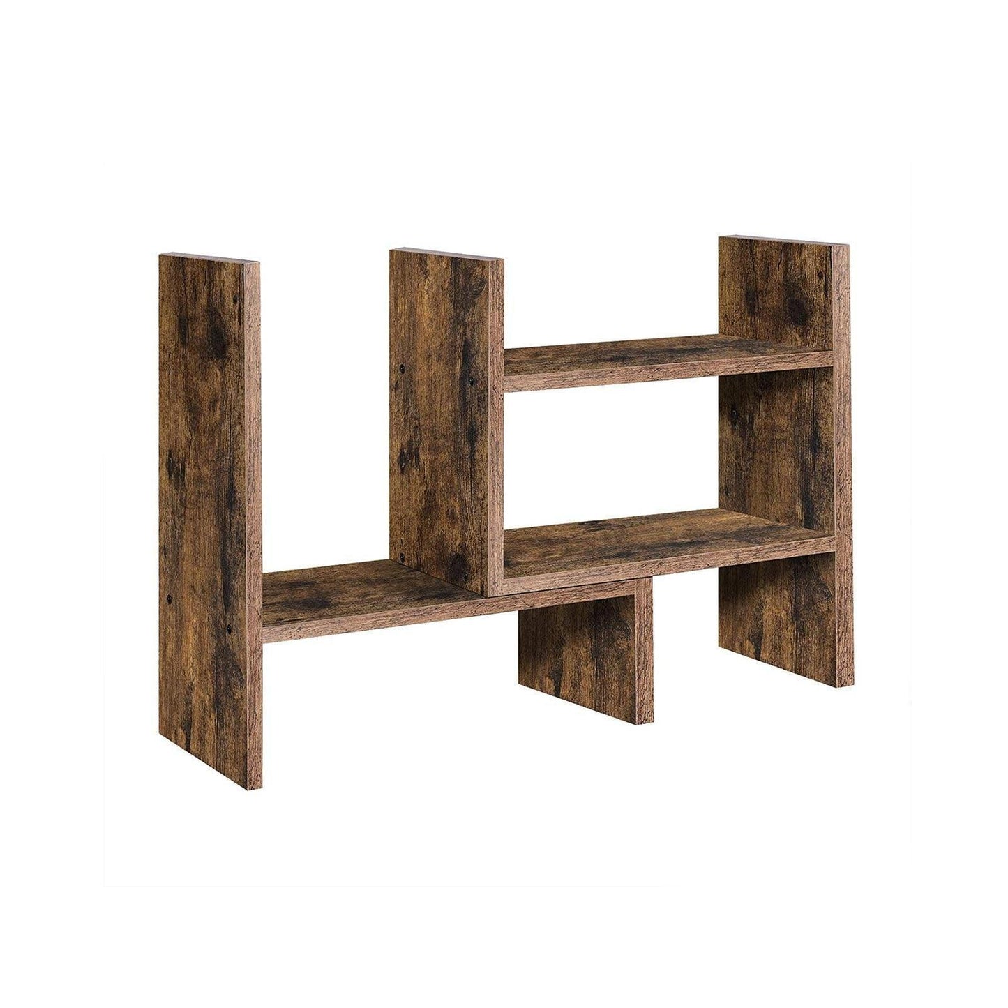 Brown Wooden Desktop Organizer Storage Rack FredCo