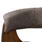 Bryce Mid-Century Modern Grey Fabric Upholstered Walnut Finished Bent Wood Dining Chair FredCo