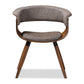Bryce Mid-Century Modern Grey Fabric Upholstered Walnut Finished Bent Wood Dining Chair FredCo