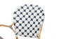 Bryson Modern French Blue and White Weaving and Natural Rattan Bistro Chair FredCo