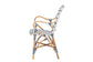 Bryson Modern French Blue and White Weaving and Natural Rattan Bistro Chair FredCo