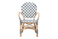 Bryson Modern French Blue and White Weaving and Natural Rattan Bistro Chair FredCo