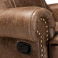 Buckley Modern and Contemporary Light Brown Faux Leather Upholstered Recliner FredCo