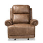 Buckley Modern and Contemporary Light Brown Faux Leather Upholstered Recliner FredCo
