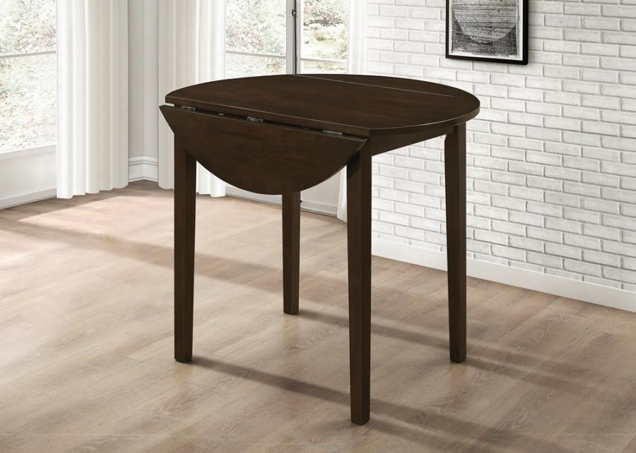 Bucknell 3-Piece Dining Set With Drop Leaf Cappuccino And Tan 130005 Coaster FredCo