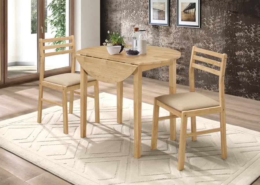 Bucknell 3-Piece Dining Set With Drop Leaf Natural And Tan 130006 Coaster FredCo