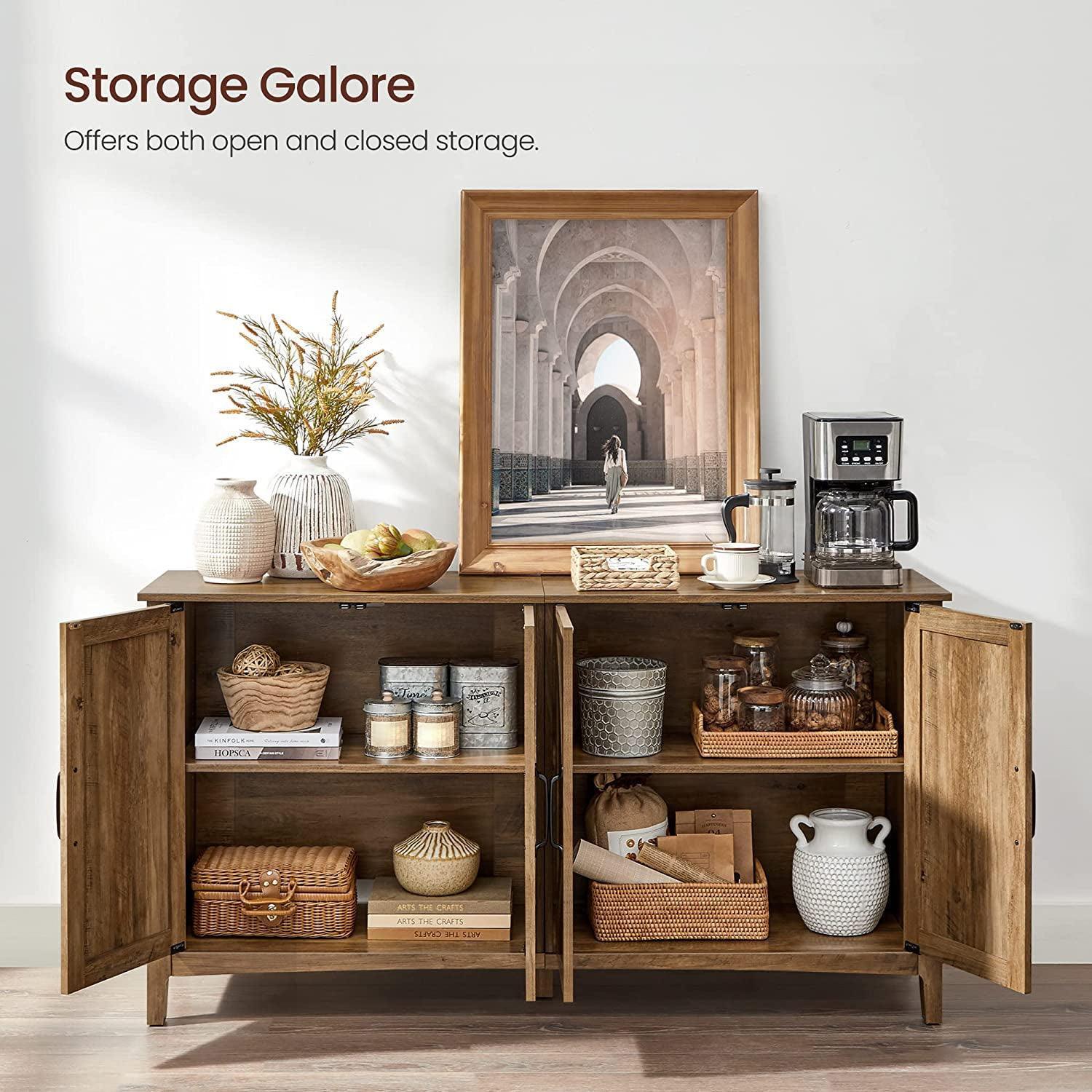 Buffet Cabinet, Entryway Rustic Walnut FredCo