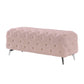 Button-Tufted Ottoman Bench, Upholstered Velvet Footrest Stool Accent Bench FredCo